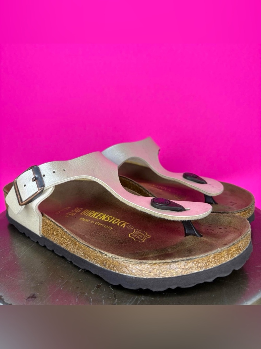 Birkenstock Gizeh Birko-Flor Toe Post Sandal - Graceful Antique Lace EU 36